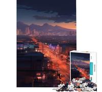 Puzzle da 1000 pezzi per ragazzi città americana gioco interattivo educativo sfida giocattolo regalo per donne e uomini decorazione per la casa (dimensioni 38x52cm)