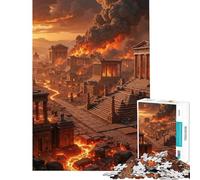 Puzzle da 1000 pezzi per ragazzi Città Antica in Fiamme Puzzle Divertente Giochi Decorazione per la Casa Attività Divertenti da Fare a Casa (Dimensioni 38x52cm)