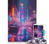 Puzzle da 1000 pezzi per ragazzi, città cyberpunk al neon, gioco rompicapo, difficile e stimolante, ideale come regalo per tutta la famiglia 50x75cm
