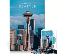 Puzzle da 1000 pezzi per ragazzi, città di Seattle, ritagli precisi, arte, gioco cognitivo, regalo, gioco rilassante, decorazione natalizia (38x26cm)