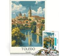 Puzzle da 1000 pezzi per ragazzi, città medievale di Toledo, decorazione murale giocattolo, stimola la memoria, compleanno e Natale 38x26cm