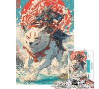 Puzzle da 1000 pezzi per ragazzi Clan del Lupo Samurai puzzle per adulti gioco interattivo decorazione da parete compleanno e Natale (dimensioni 50x75cm)