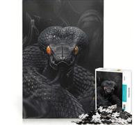 Puzzle da 1000 pezzi per ragazzi: Cobra reale nel fumo nero gioco rilassante sfida impegnativa collezione d'artista belle arti 38x52cm
