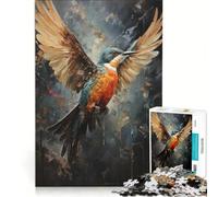 Puzzle da 1000 pezzi per ragazzi "Colibrì in volo durante una tempesta", gioco pratico, di analisi e logica, adatto come decorazione da scrivania 38x52cm