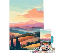 Puzzle da 1000 pezzi per ragazzi Colline della Toscana Italia Arte sfida per l'intelligenza giocattolo avvincente giochi divertenti migliora la memoria opere d'arte regali (Dimensioni 38x52cm)