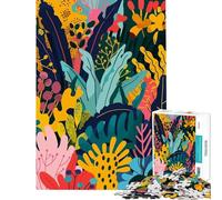 Puzzle da 1000 pezzi per ragazzi colorato minimalista con illustrazione di fogliame tropicale stile boho Gioco pratico e coinvolgente per coltivare la pazienza Un fantastico Una sfida impegnativa