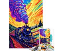 Puzzle da 1000 pezzi per ragazzi colorato puzzle a tema viaggio in treno per adulti gioco pratico di analisi e logica regalo antistress (dimensioni 38x26cm)