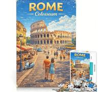 Puzzle da 1000 pezzi per ragazzi: Colosseo di Roma, gioco interattivo, attività per famiglie, ottimo regalo per gli appassionati di videogiochi 38x26cm