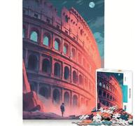 Puzzle da 1000 pezzi per ragazzi, Colosseo, Roma, stampa artistica, gioco fai-da-te, migliora la memoria, con pezzi completamente ad incastro di forma casuale 38x26cm