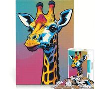 Puzzle da 1000 pezzi per ragazzi con adorabile giraffa, ideale per rilassarsi, alleviare lo stress e creare la propria lista dei desideri con Babbo Natale 38x52cm