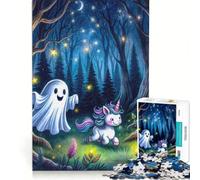 Puzzle da 1000 pezzi per ragazzi con adorabili fantasmi e unicorni, gioco educativo, gara di velocità manuale, gioco di sfida unico 38x26cm