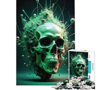 Puzzle da 1000 pezzi per ragazzi con affascinante disegno di un teschio gioco educativo e stimolante per il relax l'analisi e la logica Ottimo regalo e giocattolo (dimensioni 38x26cm)