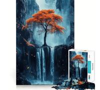 Puzzle da 1000 pezzi per ragazzi con albero autunnale e cascata,taglio liscio,gioco di logica,gioco rilassante,regalo di compleanno per hobby (38x52cm)