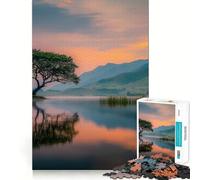 Puzzle da 1000 pezzi per ragazzi, con albero e riflesso, decorazione per incastri precisi, gioco per esercizi mentali, gioco per il tempo libero, regalo di Natale divertente (38x52cm)