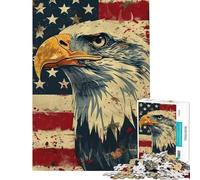 Puzzle da 1000 pezzi per ragazzi con aquila americana e bandiera sullo sfondo Attività divertenti da fare a casa migliora la memoria giocattolo decorativo da parete per ragazzi dai 14 anni in su