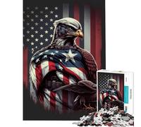 Puzzle da 1000 pezzi per ragazzi con aquila e bandiera americana Un gioco avvincente per coltivare la pazienza e rilassarsi ideale per allenare la velocità manuale e come regalo (dimensioni 50x75cm)