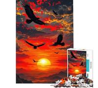 Puzzle da 1000 pezzi per ragazzi con aquile in volo su un paesaggio al tramonto ideale per compleanni Natale e divertimento in famiglia Gioco impossibile per ragazzi dai 14 anni in su (38x26cm)