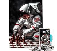 Puzzle da 1000 pezzi per ragazzi con astronauta americano che gioca a scacchi gioco rilassante ed educativo ideale come regalo di compleanno o per migliorare la memoria (dimensioni 38x26cm)