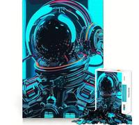 Puzzle da 1000 pezzi per ragazzi con astronauta blu,design moderno e raffinato,con intagli lisci,ideale per giochi di logica e momenti di relax,perfetto come regalo di compleanno o per chi ha hobby