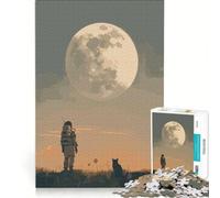 Puzzle da 1000 pezzi per ragazzi con astronauta che osserva il cielo e la luna, un gioco pratico, divertente e spiritoso, ideale come regalo di compleanno o per occasioni speciali 38x52cm