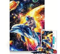 Puzzle da 1000 pezzi per ragazzi con astronauta e delfino che esplorano lo spazio Gioco divertente e stimolante per la mente,ideale per momenti di svago e per decorare la mente Decorazione natalizia