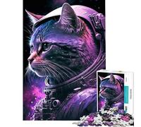 Puzzle da 1000 pezzi per ragazzi con astronauta e gatto spaziale divertente attività da fare a casa gioco di assemblaggio e relax per ragazzi dai 14 anni in su (50x75cm)