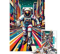 Puzzle da 1000 pezzi per ragazzi con astronauta e pattinaggio a rotelle giocattolo fai-da-te con taglio di precisione ideale come regalo per tutta la famiglia (38x26cm)