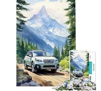 Puzzle da 1000 pezzi per ragazzi con auto ad acquerello divertente gioco stimolante regalo di compleanno per tutta la famiglia (dimensioni 38x52cm)