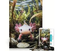 Puzzle da 1000 pezzi per ragazzi con axolotl in acquario,taglio liscio,gioco di logica,gioco rilassante,regalo di compleanno per hobby (38x26cm)
