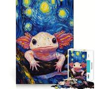 Puzzle da 1000 pezzi per ragazzi con axolotl in una notte stellata,decorazione con intagli precisi,gioco cognitivo,giocattolo per il tempo libero,regalo di Natale rilassante (50x75cm)