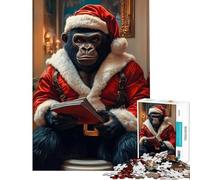 Puzzle da 1000 pezzi per ragazzi con Babbo Natale e Gorilla ideale per attività divertenti da fare in casa regalo di compleanno e gioco pratico adatto a partire dai 14 anni (38x52cm)
