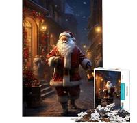 Puzzle da 1000 pezzi per ragazzi con Babbo Natale e la vigilia di Natale gioco interattivo educativo sfida e regalo per donne e uomini decorazione per la casa (dimensioni 38x26cm)