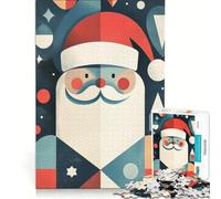 Puzzle da 1000 pezzi per ragazzi con Babbo Natale geometrico, gioco pratico, passatempo ideale per le vacanze a casa, compleanno e Natale 38x52cm