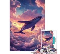 Puzzle da 1000 pezzi per ragazzi con balena nel cielo - Gioco di puzzle divertente decorazione perfetta idea regalo per tutta la famiglia (dimensioni 38x52cm)