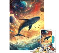 Puzzle da 1000 pezzi per ragazzi con balena nello spazio attività divertenti da fare a casa gioco educativo di assemblaggio per ragazzi dai 14 anni in su (38x26cm)