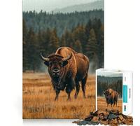 Puzzle da 1000 pezzi per ragazzi con bisonti nel Parco Nazionale di Yellowstone Gioco divertente e stimolante per la mente Ideale per momenti di svago e relax Regalo perfetto per le festività 38x26cm