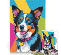Puzzle da 1000 pezzi per ragazzi con Border Collie, gioco educativo, regalo di compleanno, collezione d'artista, belle arti 50x75cm