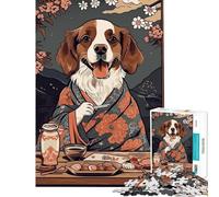 Puzzle da 1000 pezzi per ragazzi con cane Brittany e cibo giapponese Un gioco stimolante che migliora la memoria e offre un'esperienza interattiva Adatto a ragazzi dai 14 anni in su (38x26cm)