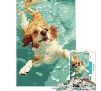Puzzle da 1000 pezzi per ragazzi con cane che nuota in acqua turchese gioco per famiglie sfida per l'intelligenza giocattolo avvincente regalo per il Secret Santa migliora la memoria (50x75cm)