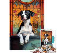 Puzzle da 1000 pezzi per ragazzi con cane e bicchiere di vino ideale per compleanni e Natale Migliora la memoria Gioco impossibile adatto a persone dai 14 anni in su (38x26cm)