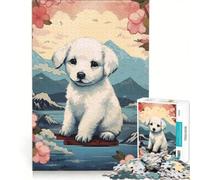 Puzzle da 1000 pezzi per ragazzi con cane e paesaggio giapponese, gioco educativo, divertente e spiritoso, compleanni e occasioni speciali 50x75cm
