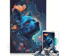 Puzzle da 1000 pezzi per ragazzi con cane Jack Russell Terrier, gioco educativo, decorazione da parete, per rafforzare l'amore tra le coppie 38x52cm