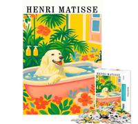 Puzzle da 1000 pezzi per ragazzi con cane nella vasca da bagno stile Henri Matisse Sfida educativa ideale per passare il tempo durante le vacanze o come passatempo fai-da-te per ragazzi dai 14 anni