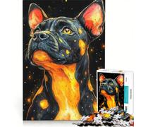 Puzzle da 1000 pezzi per ragazzi con cane Pit Bull nello spazio animali giochi rilassanti attività divertenti da fare a casa compleanno e Natale 50x75cm