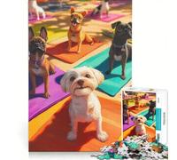 Puzzle da 1000 pezzi per ragazzi con cani che fanno yoga, gioco educativo, divertente e spiritoso, compleanni e occasioni speciali 50x75cm