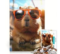 Puzzle da 1000 pezzi per ragazzi con capibara, Happy Be Capy, decorazione da parete, allena la mente e le mani, ottimo regalo per gli appassionati di videogiochi, 38x52cm