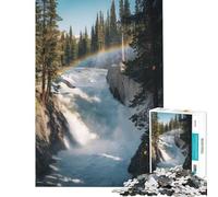 Puzzle da 1000 pezzi per ragazzi con cascata e arcobaleno in un'ambientazione boschiva gioco educativo sfida stimolante ottimo regalo per migliorare la memoria (dimensioni 50x75cm)