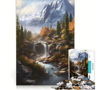 Puzzle da 1000 pezzi per ragazzi con cascata nella foresta ambientato nella natura Giochi per famiglie divertenti e spiritosi Adatto anche come decorazione da scrivania 38x26cm
