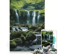Puzzle da 1000 pezzi per ragazzi con cascata nella foresta ambientato nella natura Giochi per famiglie divertenti e spiritosi Adatto anche come decorazione da scrivania 50x75cm