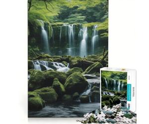 Puzzle da 1000 pezzi per ragazzi con cascata nella foresta ambientato nella natura Giochi per famiglie divertenti e spiritosi Adatto anche come decorazione da scrivania 50x75cm
